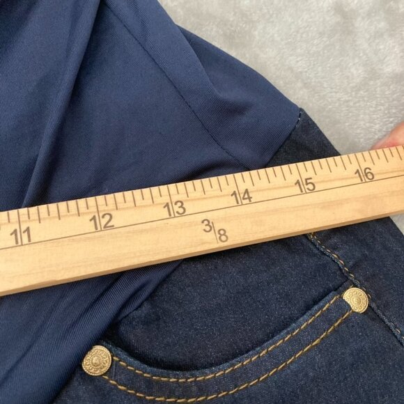 Oh! Mamma Dark Wash Over the Belly Maternity Jeans Stonewashed Front & Back Med - Picture 5 of 11